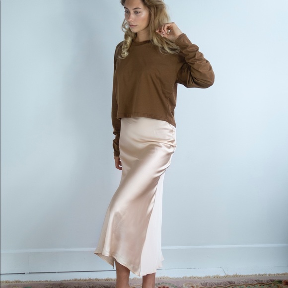 Silk skirt with slit - pink size - Picture 3 of 3